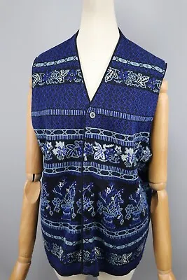 KENZO Homme Vintage Floral Womens Knit Vest Gilet Womens Size L • $50