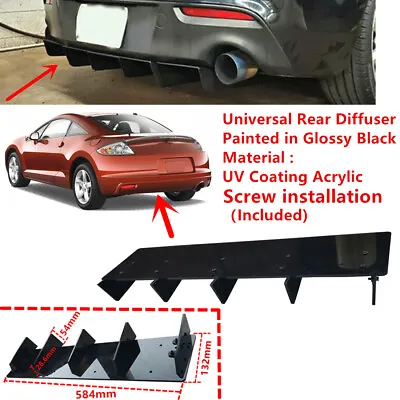 23x5  For Mitsubishi Eclipse 2006-12  Rear Bumper Shark 5 Fins Diffuser Splitter • $40.99