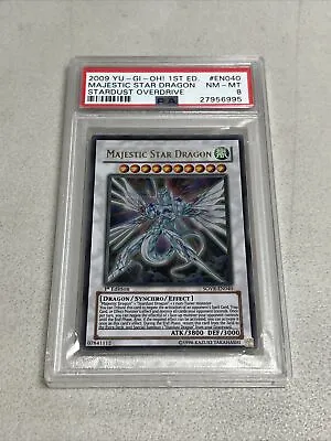 YUGIOH PSA 8 2009 Majestic Star Dragon 1st Ed SOVR-EN040 Ultra Rare • $37.98