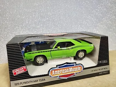 1970 Plymouth Aar Cuda Lime Light Green Ertl 1:18 American Muscle Vintage Street • $45