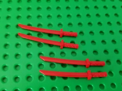 New Lego Red Katana Sword Lot Of 4 Blade Knife Orient Ninjago Ninja Weapon Fig • $6.47