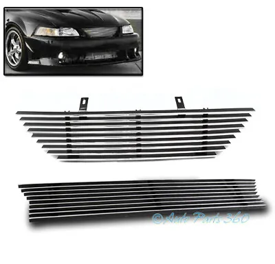 $62.95 • Buy 99-04 Ford Mustang Saleen Front Upper + Bumper Billet Grille Grill Insert Combo