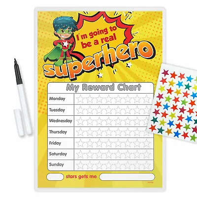 Behaviour Reward Chart Magnetic Available Free Pen & Star Stickers - A4 Supbr • £2.60