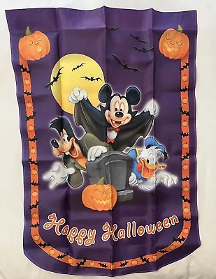 Mickey Mouse Donald Duck Happy Halloween Garden Flag Hamilton Collection Disney • $14.99