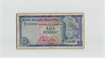 MALAYSIA 1 Ringgit 1967 P-1 C/11 520880 Di-Perlakukan Circulated.  D5 • $4