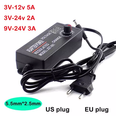 3-12V 3-24V 9-24V 1-24V Voltage Variable Adjustable AC/DC Power Supply Adapter • $7.89