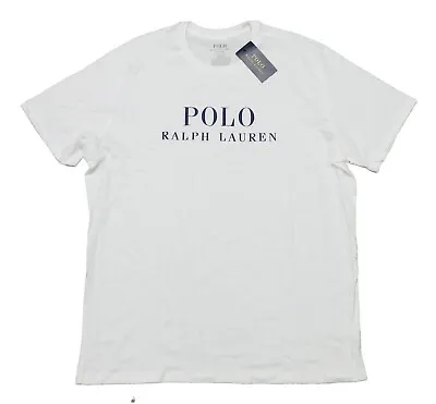 Polo Ralph Lauren Men's White Logo Graphic Crew-Neck Short Sleeve Sleep T-Shirt • $29.20