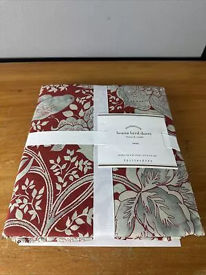 Pottery Barn Red 100% Cotton Louisa Bird Floral Birds Duvet Twin New • $49.99