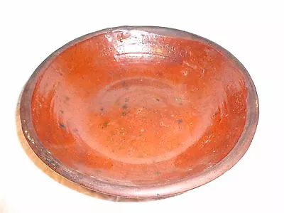 Antique 19th.c Pennsylvania Redware Bowl Primitive 8-7/8  Diameter  • $165.75