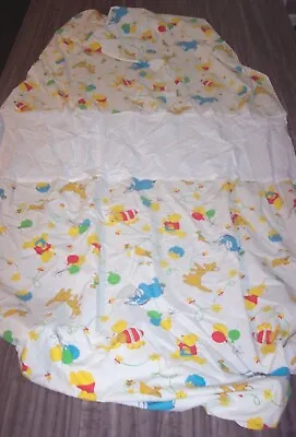 Vintage 1980's Walt Disney WINNIE THE POOH Twin Size Fitted Bed Sheet Fabric • $24.99