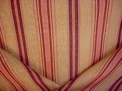 10-5/8Y GP & J Baker J0656 Meredith Gold Rosewood Moire Stripe Upholstery Fabric • $764