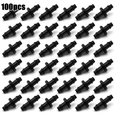 100pcs 1/4 Inch Barb Drip Irrigation Tubing Dripline Coupling Connector Hose Set • $7.95