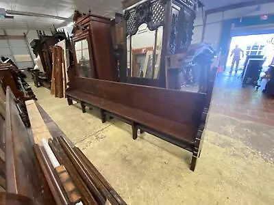 Antique Oak Gothic Deacon Benches From A Closed Church - Cmc87 • $850