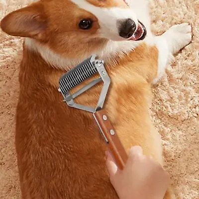 Dog Rake Brush Shedding Undercoat Rake Comb For Medium Large Dogs Kitten • £11.69
