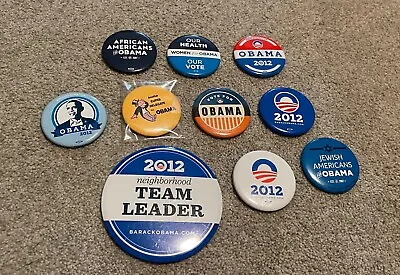$12.95 • Buy 2007-2012 Barack Obama Campaign Button Pin Lot (10) Monopoly Team Women Jewish