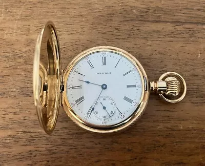 Waltham 17 Jewel Pocket Watch In Solid Gold Full Hunting Case • $1475