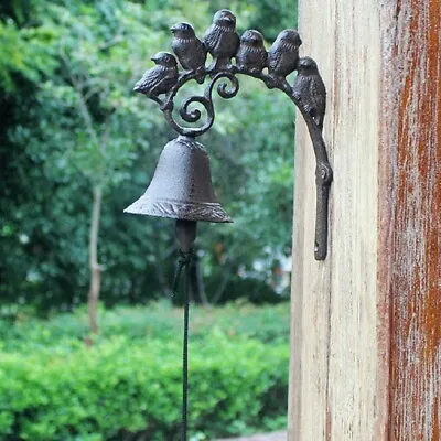 Vintage Door Bell Chime Cast Iron Garden Door Hanging Vintage Bird Bell US HOT • $24.70