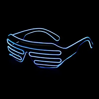 £11.99 • Buy Blue El Wire LED Light Up Glasses Neon Glow Party Rave Flashing Shutter Shades