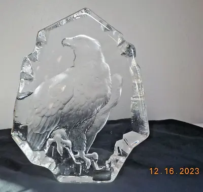 Mats Jonasson Sweden Eagle Art Crystal Sculpture/paperweight #0051 ? 7.5  T • $25