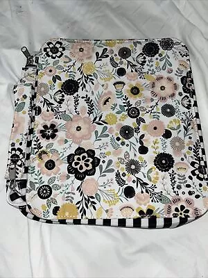 Make-Up Toiletries Planner Bag Carry Case Black & White With Floral Design • $8.99