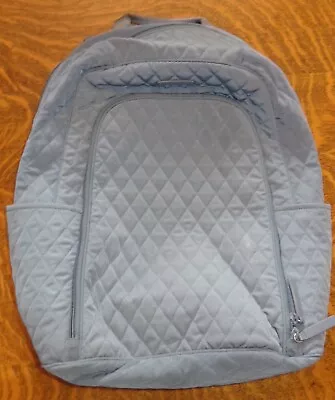 BIG HTF Vera Bradley GREY GRAY QUILTED Microfiber LAPTOP BACKPACK SCHOOL TRAVEL • $23.95