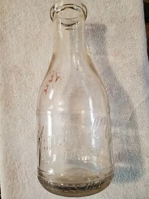 Vintage Monticello Dairy Charlottesville VA Quart Milk Bottle Store Bottle 5c • $15