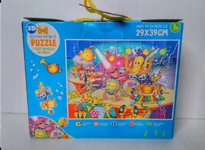 3D Puzzle Sea Life 45 Pieces Animals Kids Children Jigsaw Puzzle Boys Girls Game • £2.99