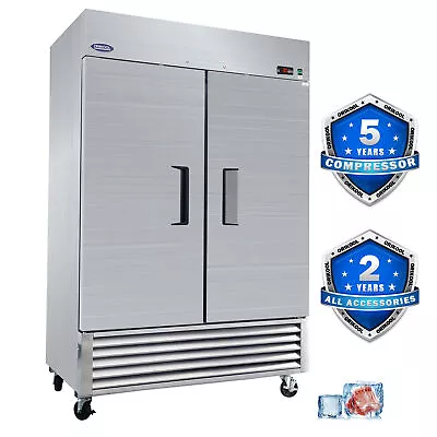 54'' Commercial Reach-In Freezer Upright Stainless Steel Solid 2 Doors 49 Cu.ft. • $2459.99