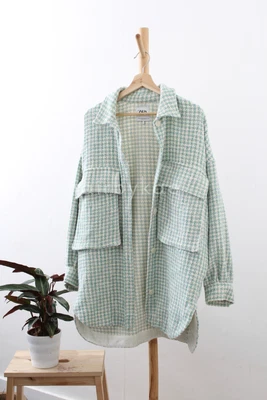 £12 • Buy ZARA - S/M (Generous) - 8 10 12 - Oversized Boucle Check Plaid Shacket Overshirt