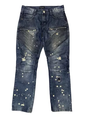 CJ Black Premium Blue Distressed Skinny Flex Denim Jeans Slim Mens Size 30x30 • $22