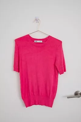 Zara Pink Short Sleeve Knit Top Size M • $12.50