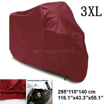 XXXL Red Motorcycle Cover  For Kawasaki Vulcan Voyager Vaquero VN 1700 • $35.08