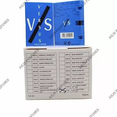 VERSUS V/S By Versace 0.05 Oz (1.6 Ml) Edt Splash Men (lots Of 20 Pcs) • $24.99