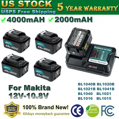 4.0Ah Makita 12V MAX CXT Li-ion BL1041B BL1021 1016 10.8V Battery DC10WD Charger • $27.42