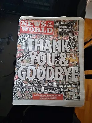 News Of The World Last Edition 10th July 2011 & 48 Page Souvenir Pullout VGC • £3