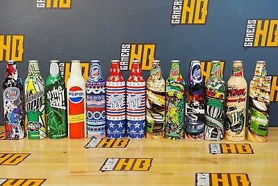 Set/ Lot Of 12 Green Label Art Mountain Dew + 1 Pepsi Collectible Cans (No Lids) • $9.99