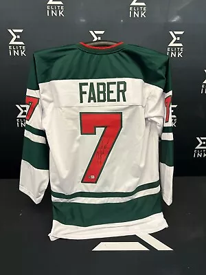 Minnesota Wild Brock Faber Signed Custom Hockey Jersey Beckett COA • $36