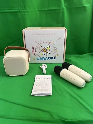 Mini Karaoke Machine USB With 2 Microphones Beige New (br25) • $20