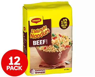 12 X Maggi 2 Minute Noodles Beef 74g • $14.30