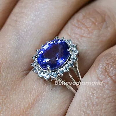 5 Ct Certified Treated Tanzanite Gemstone Ring With Accents In 925 Silver • $284.05