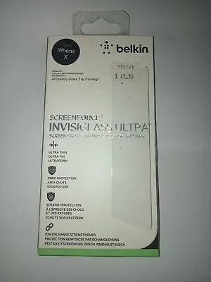 Belkin Tempered Glass Screen Protector IPhone XXs Belkin Invisiglass • $17.90