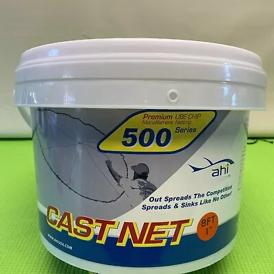 Ahi Mullet Bait Cast Net 8 Ft  1” Mesh CN-508 Premium Monofilament 500 Series • $53.95