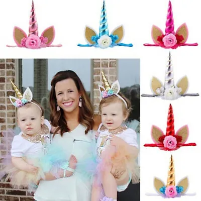 $11.99 • Buy 1x Glitter Unicorn Horn Headband Kids Unicorn Party Hair Accessory Decorative SE