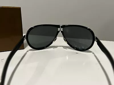 GUCCI GG1566/S REE95 66mm Black Silver Aviator Sunglasses Italy Unisex • $120