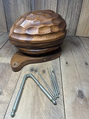 $39.99 • Buy 1950’s Walnut Keeper & Nutcracker Set MCM Mid Century Modern W/ Tools Vintage