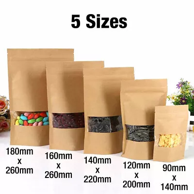 £179.99 • Buy Kraft Paper Bag / Window Stand Up Pouch Zip Lock Resealable Heat Seal Display
