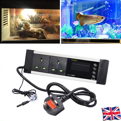 LCD Digital Thermostat Reptile Aquarium Day/Night Timer Temp Controller • £25.99