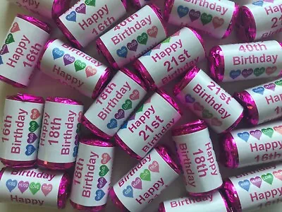 Personalised Birthday Mini Love Heart Sweets 13th 16 18 21st 30 40 50 60 65 QZR • £4.25