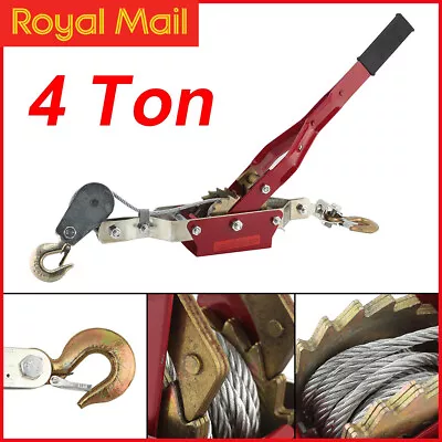£22.99 • Buy 4 Ton 2 Hook Cable Puller Manual Hand Winch Turfer For Caravan Boat Trailer