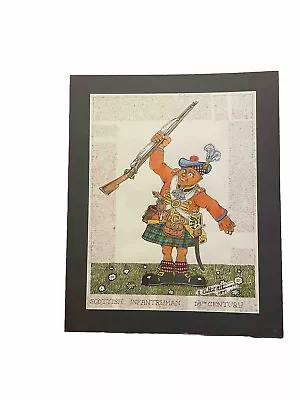 Atkinson Ink Watercolored Print Scottish Infanterie Grotesque • $30